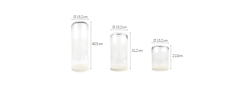 produktowe wymiary lime www 7 kolekcja kloszy szklanych z podstawą betonową Round bottom