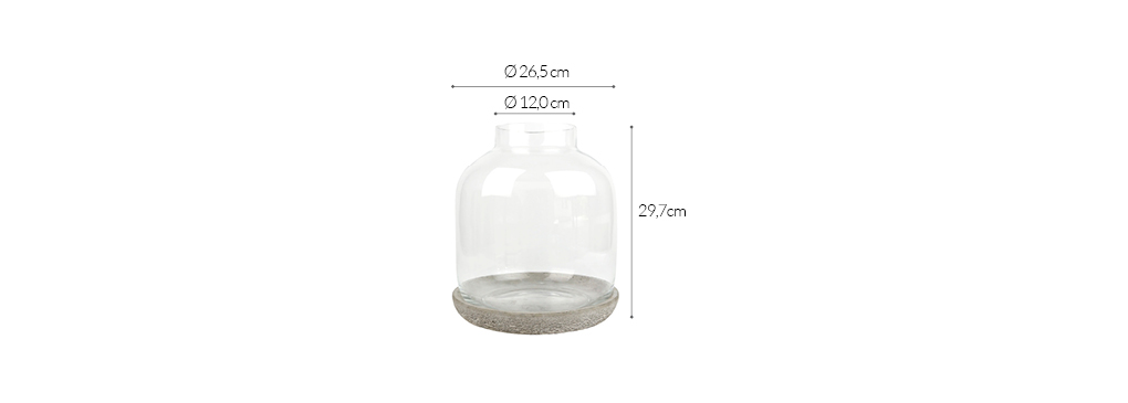 produktowe wymiary lime www 8 słój szklany z podstawą betonową mensa