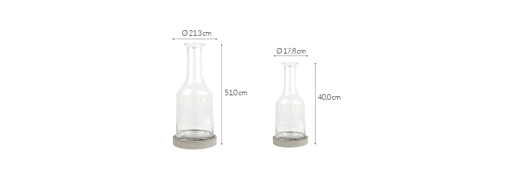 produktowe wymiary lime www 9 butelka szklana z podstawą betonową specjal